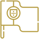 Icone da bandeira de portugal na cor dourada